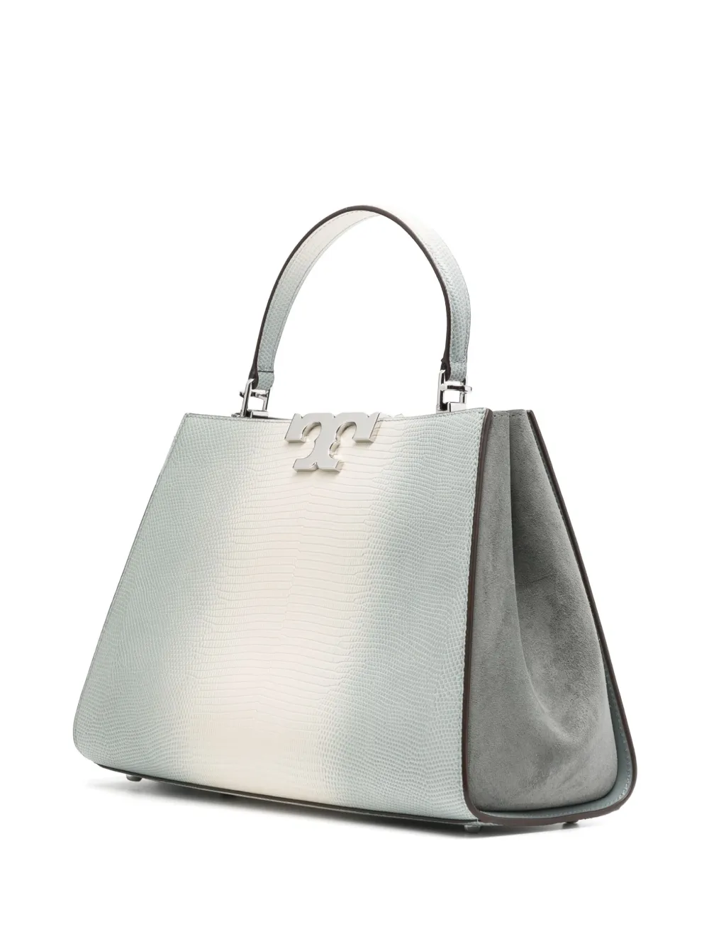 Tory Burch Large Eleanor Lizard Satchel In Blue