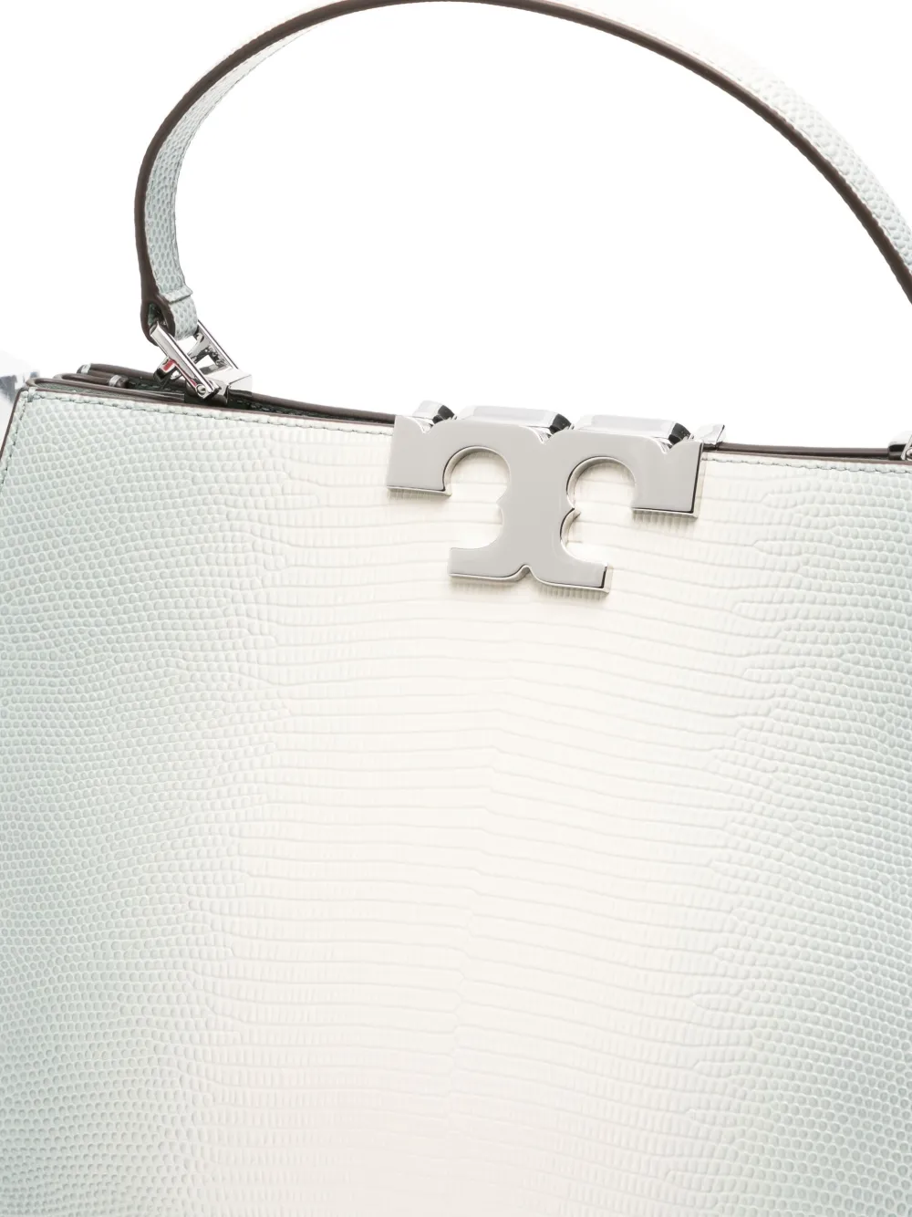 Tory Burch Large Eleanor Lizard Satchel In Blue