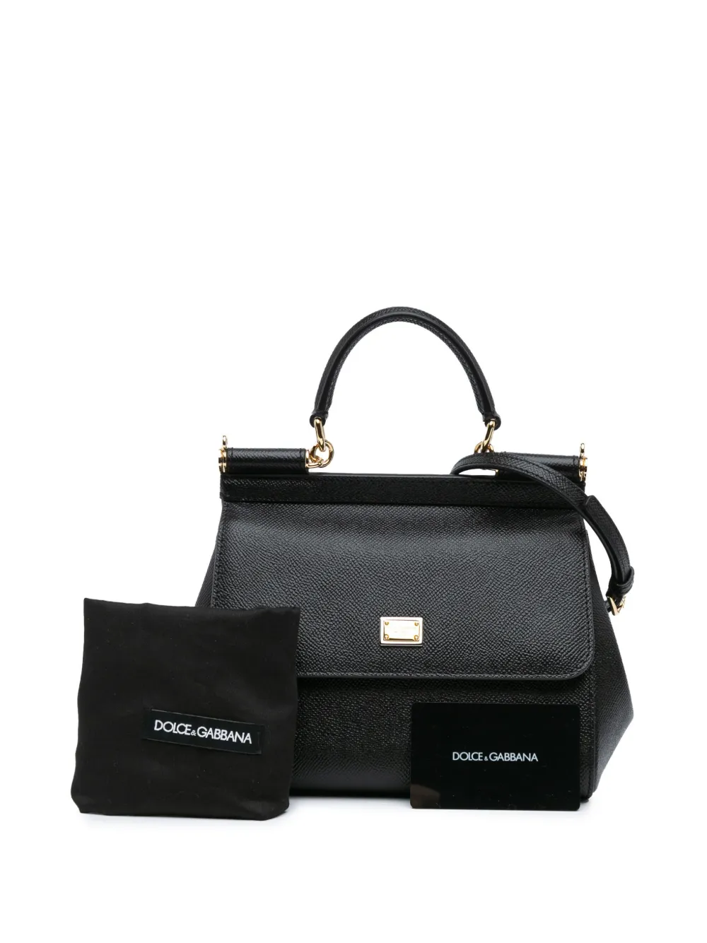 Dolce & Gabbana Pre-Owned 2000-2024 Medium Leather Miss Sicily satchel - Zwart