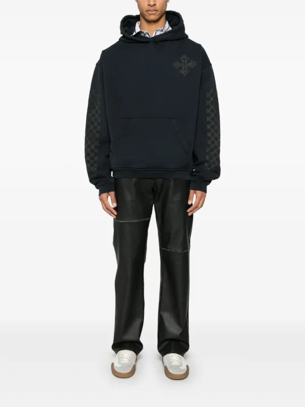 【関税込み】Rhude ブラック 'Rhude' クロスロゴ フーディ SSENSE Exclusive Black Cross Hoodie by Rhude on Sale