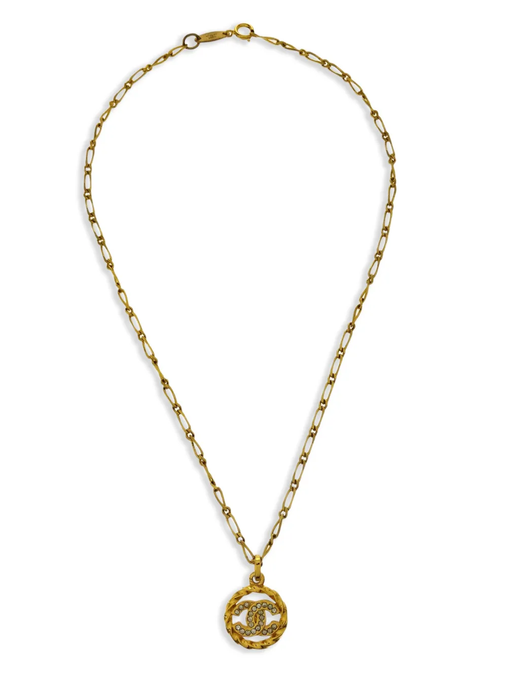 CHANEL Pre-Owned 1982 メダリオン ネックレス - ゴールドトーン CHANEL Pre-Owned 1982 メダリオン ネックレス - ゴールドトーン