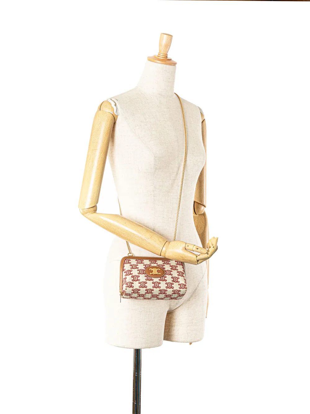 Céline Pre-Owned 2020 Triomphe Embroidered Canvas Clutch On Chain crossbody bag | Pre-Owned | Image 2