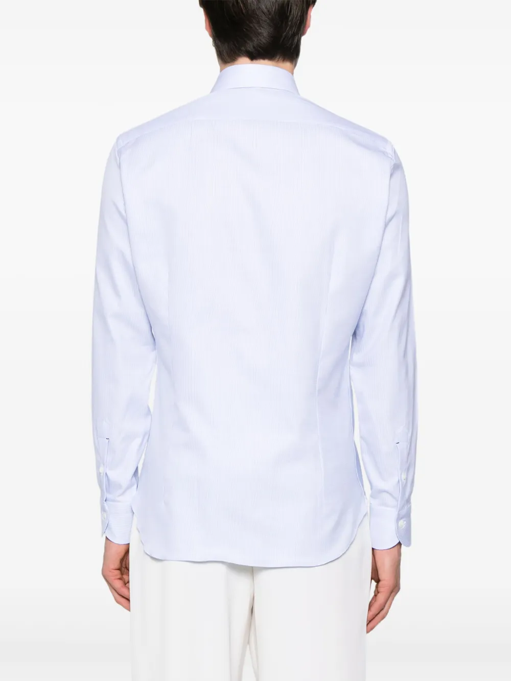 Mazzarelli Lapel Long Sleeve Shirt In Blue