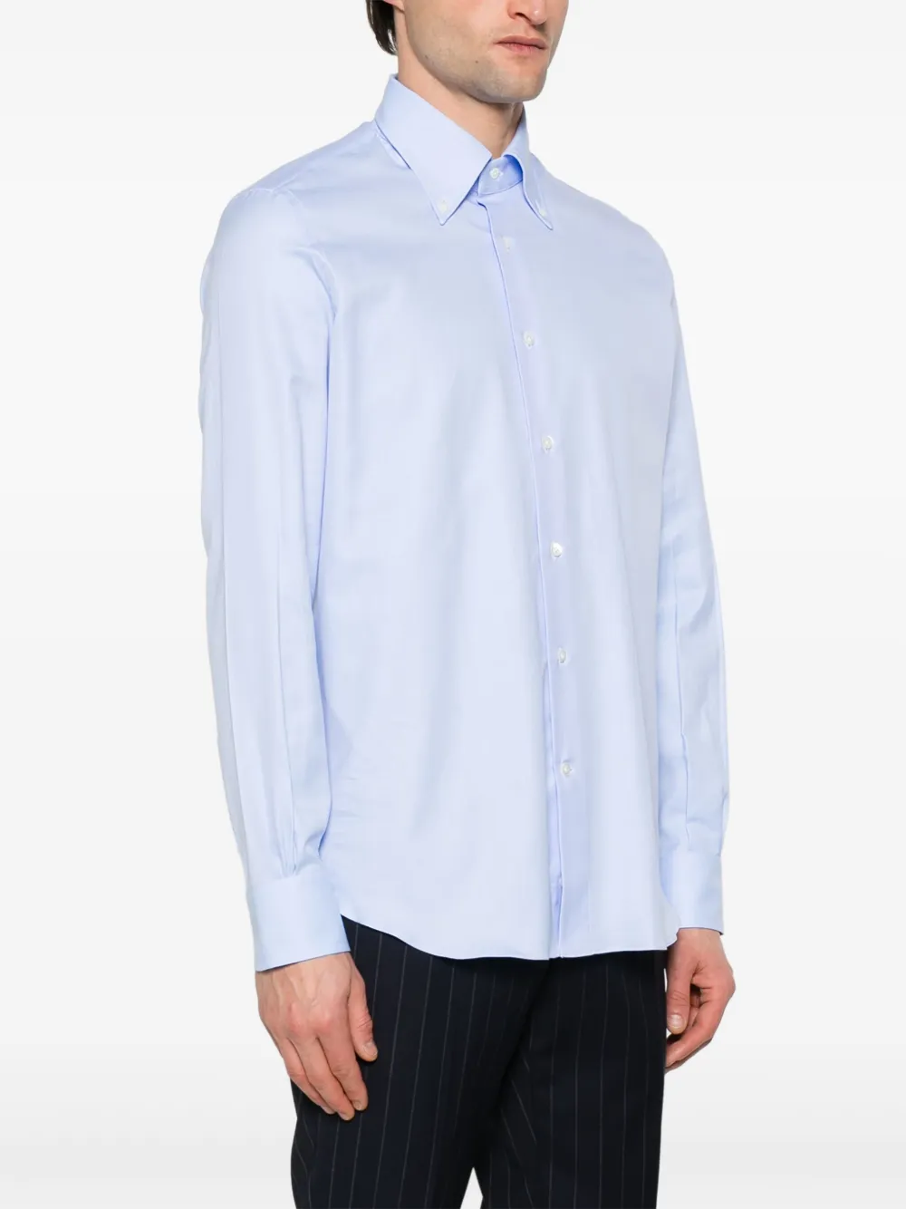 Mazzarelli Cotton Shirt In Blue