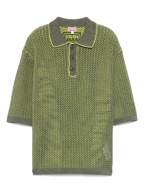 Kenzo オープンニット ポロシャツ | グリーン | FARFETCH JP