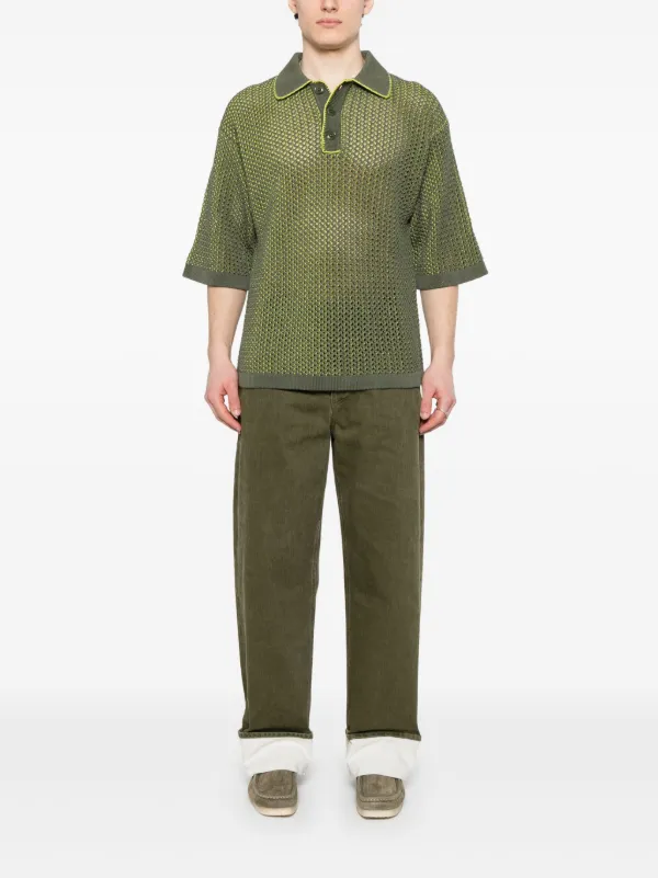 Kenzo オープンニット ポロシャツ | グリーン | FARFETCH JP