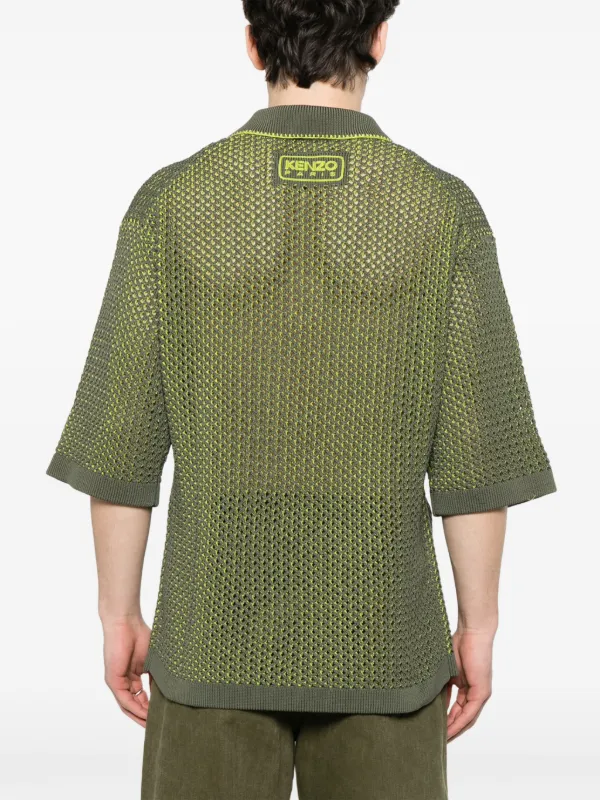Kenzo オープンニット ポロシャツ | グリーン | FARFETCH JP