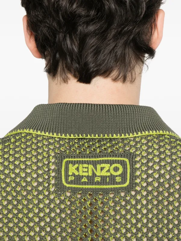 Kenzo オープンニット ポロシャツ | グリーン | FARFETCH JP