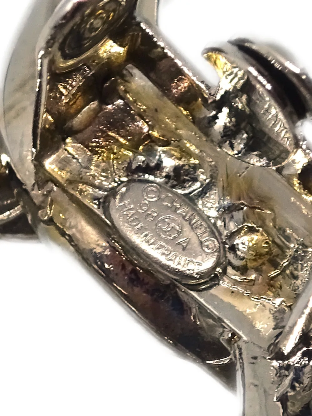 Pre-owned Chanel 1998 Chain Hair Clip In 银色