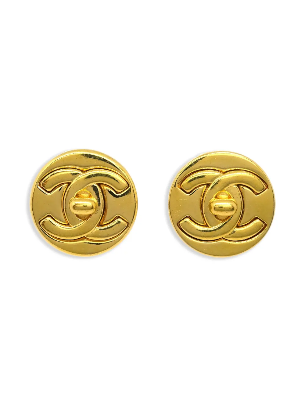 CHANEL Pre-Owned 1997 ココマーク イヤリング - ゴールドトーン CHANEL Pre-Owned 1997 ココマーク イヤリング - ゴールドトーン