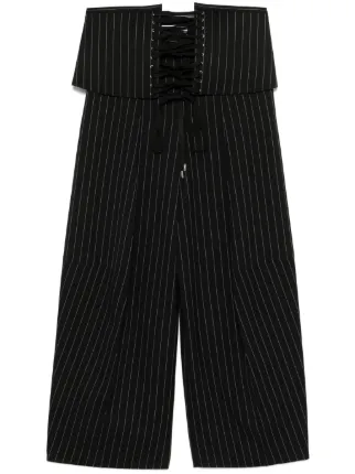 Jean Paul Gaultier ストライプ パンツ | ブラック | FARFETCH JP