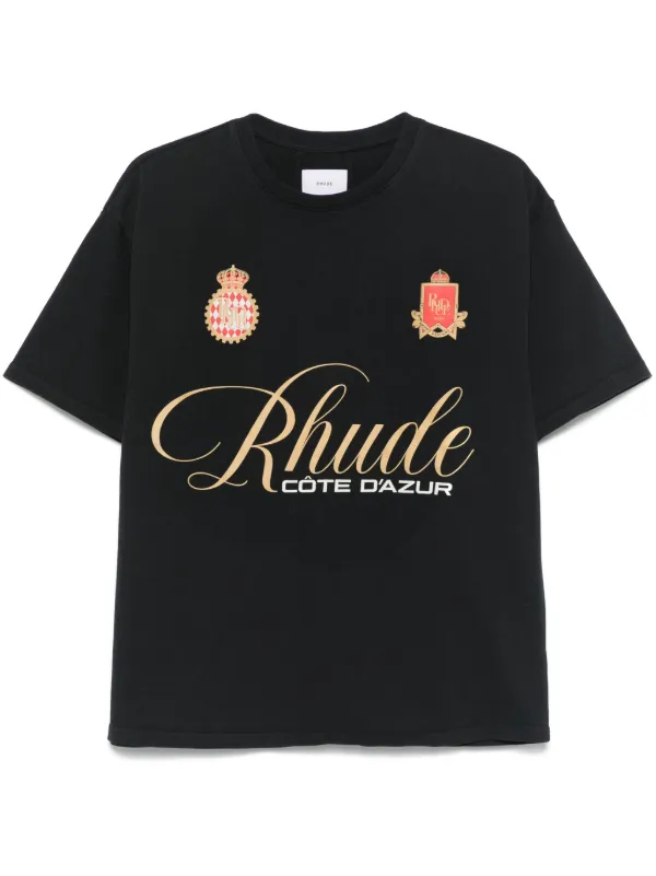 【関税込み】Rhude ブラック 'Rhude' Script Crest Tシャツ 28751570_58059770_600.jpg