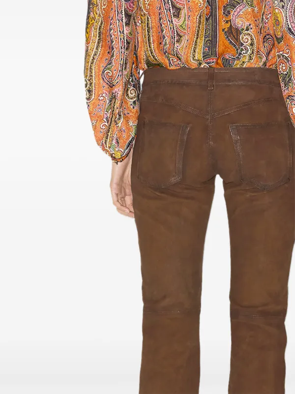 パンツ Isabel Marant Pantalone Vanel In Pelle Scamosciata ISABEL MARANT Vanel Trousers | Brown | FARFETCH