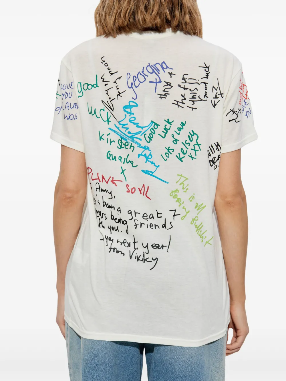 R13 T-shirt met print Wit