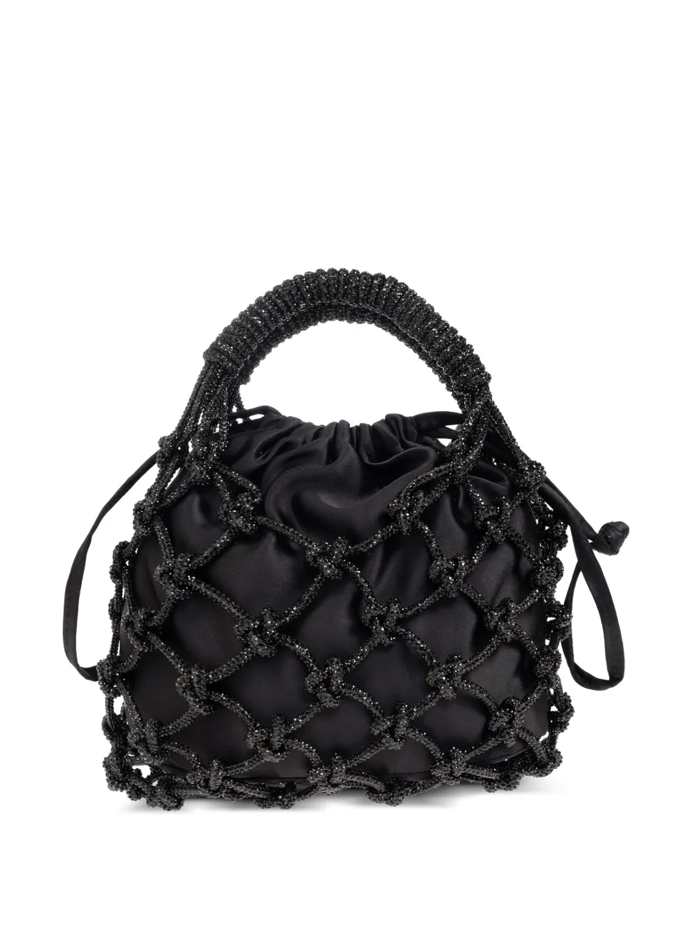 Kurt Geiger London Kleine macremaé shopper verfraaid met kristallen Zwart