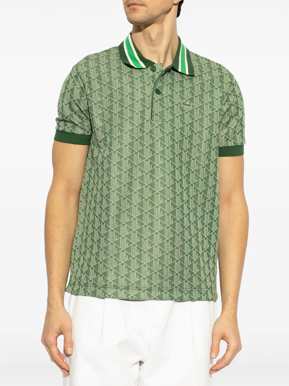 Lacoste Poloshirt met jacquard-patroon Groen