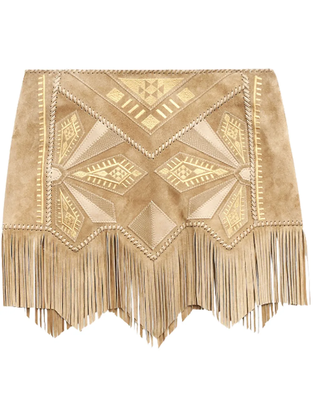 Shop Isabel Marant Billia Mini Skirt In Neutrals