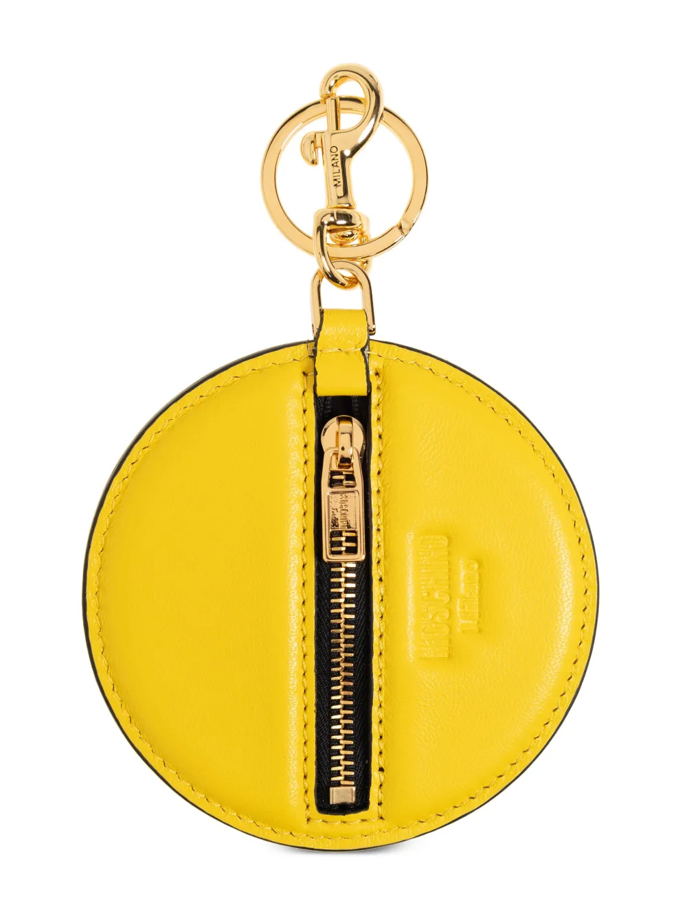 Moschino Sleutelhanger met logo-reliëf - Geel