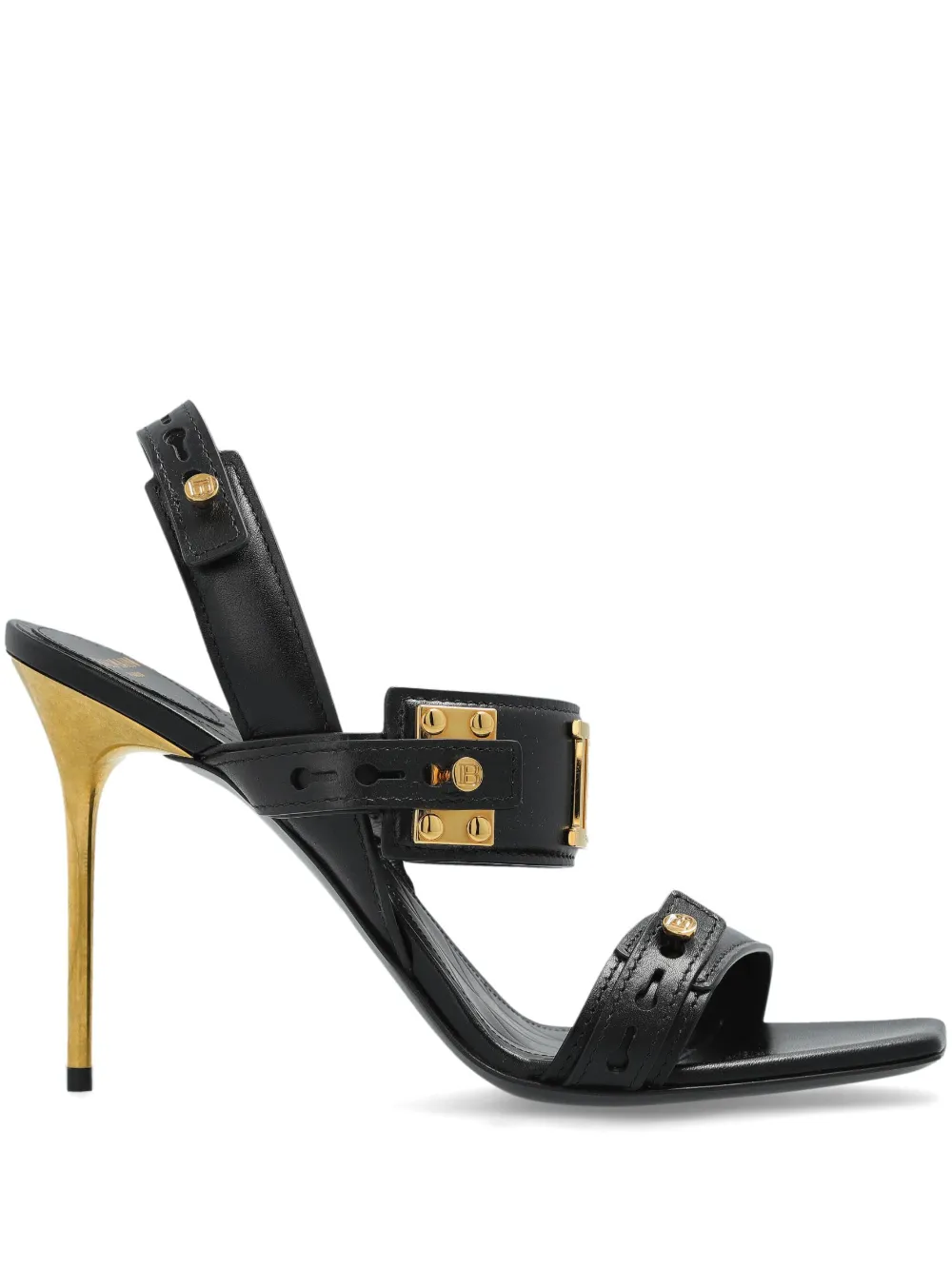 Balmain 100mm leather sandals Zwart