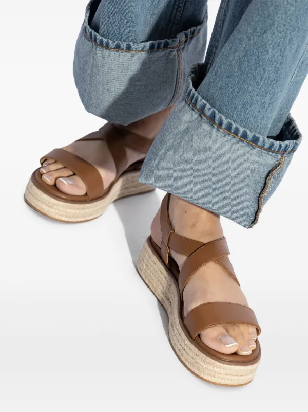 サンダル・ミュール MICHAEL MICHAEL KORS LYNN SANDALS Michael Kors Lynn Leather Buckled Espadrille Sandals - Macy's