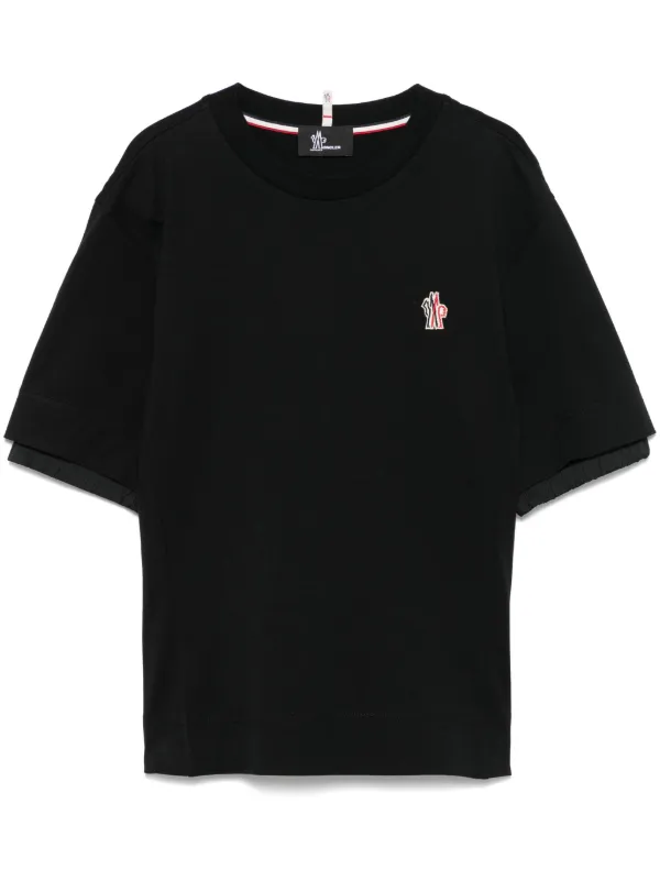 MONCLER GRENOBLE 25ss Tシャツ　ネックロゴ　ブラック Moncler Grenoble ロゴ Tシャツ | ブラック | FARFETCH JP