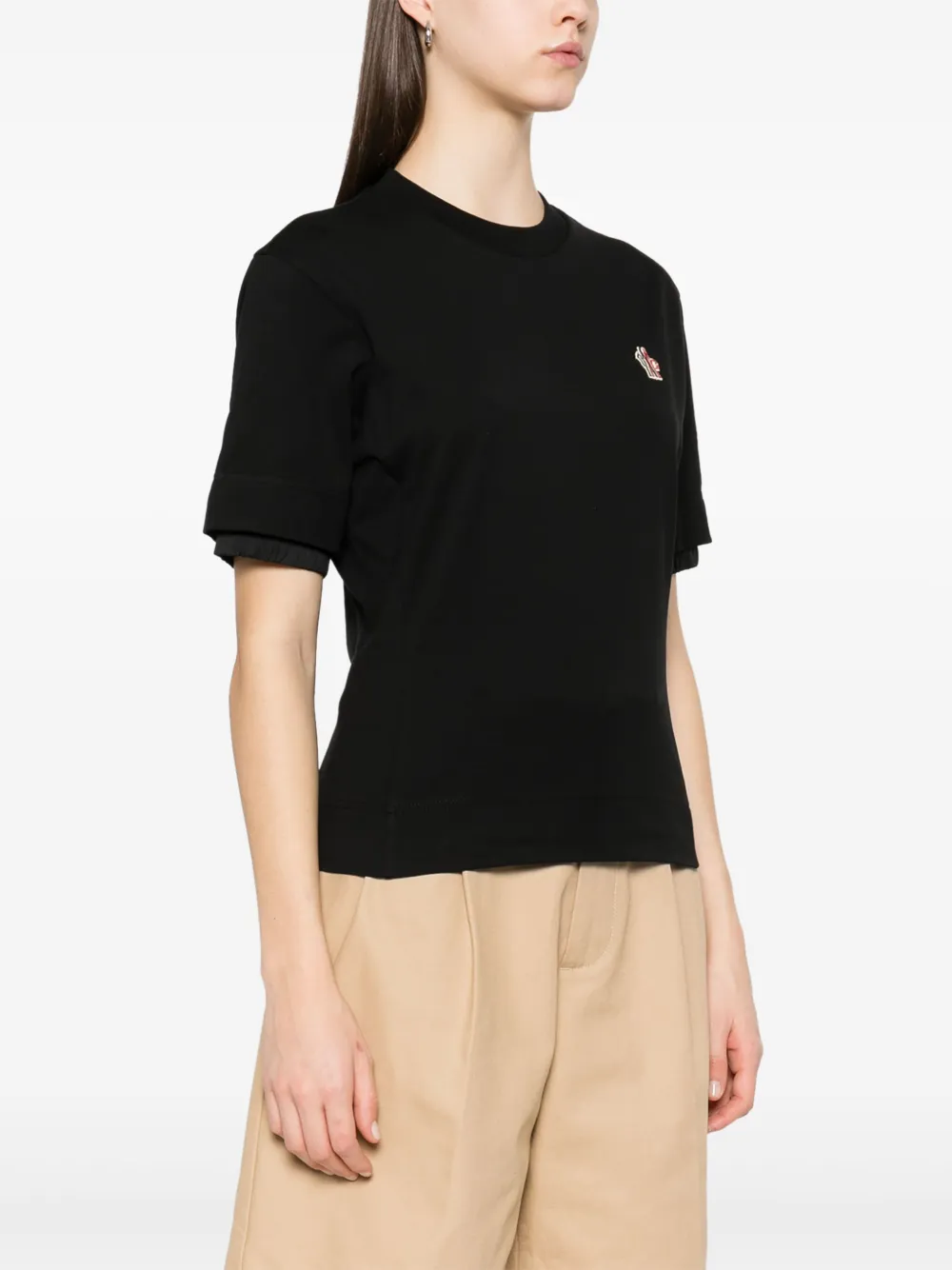 Moncler Grenoble Katoenen T-shirt met logopatch Zwart