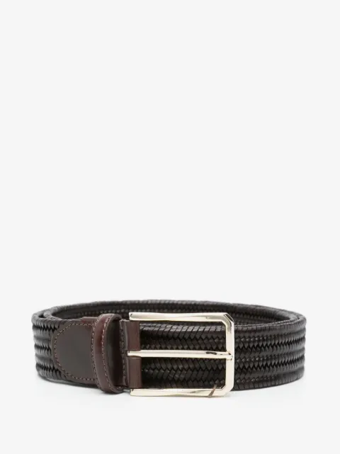 Canali メッシュ レザーベルト