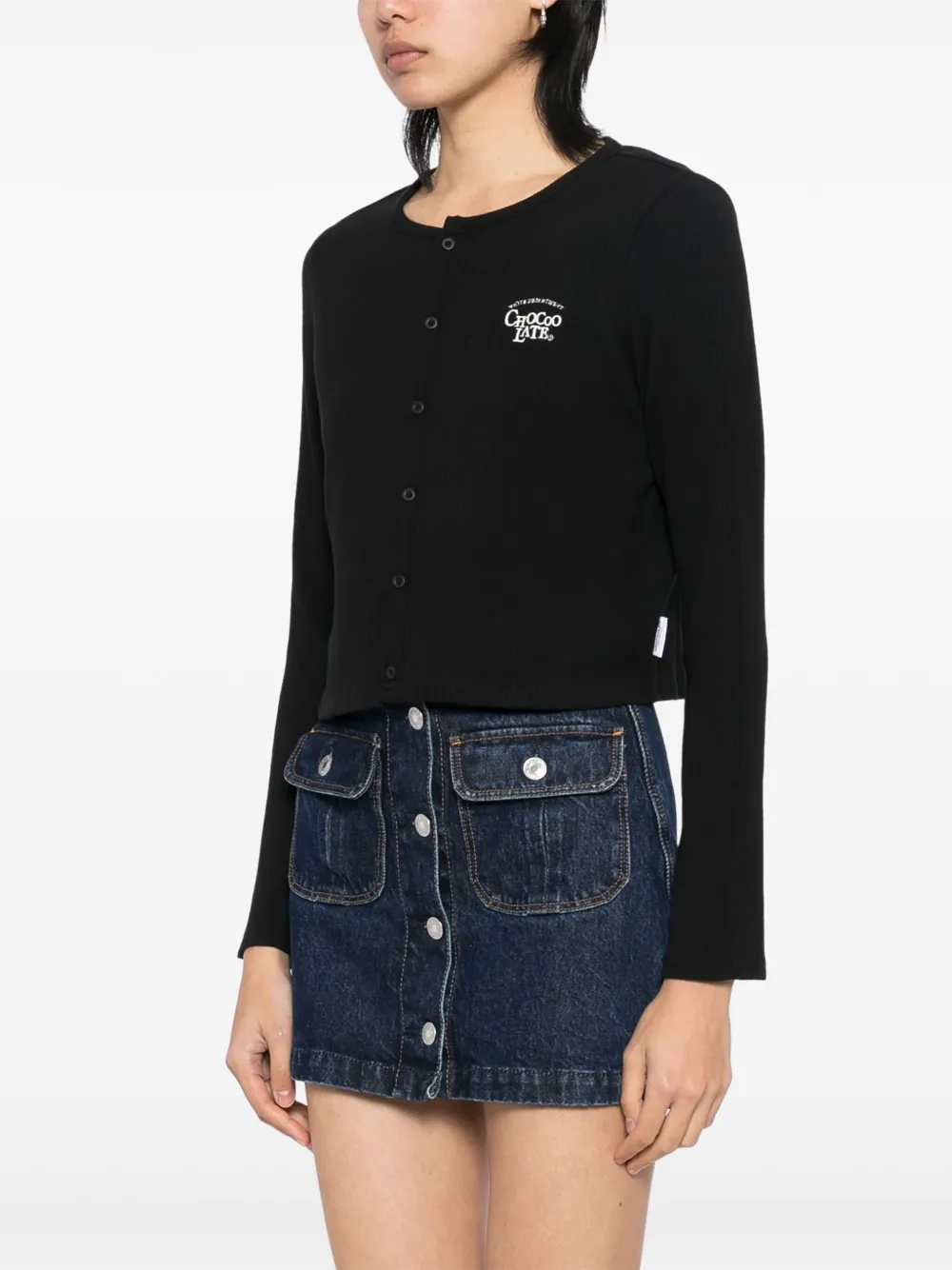 Shop Chocoolate Logo-embroidered Top In Black