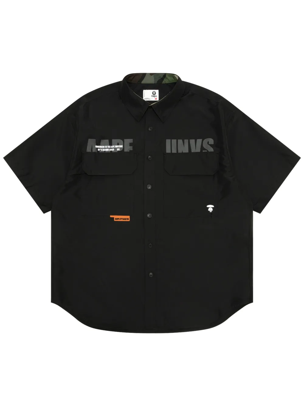 AAPE BY *A BATHING APE® 로고 프린트 셔츠 | 블랙 | Image 1