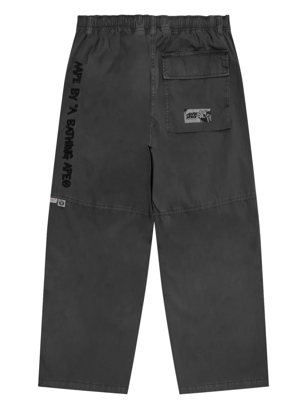 aapeby*abathingape AAPE BY *A BATHING APE Broek met wijde pijpen - Zwart