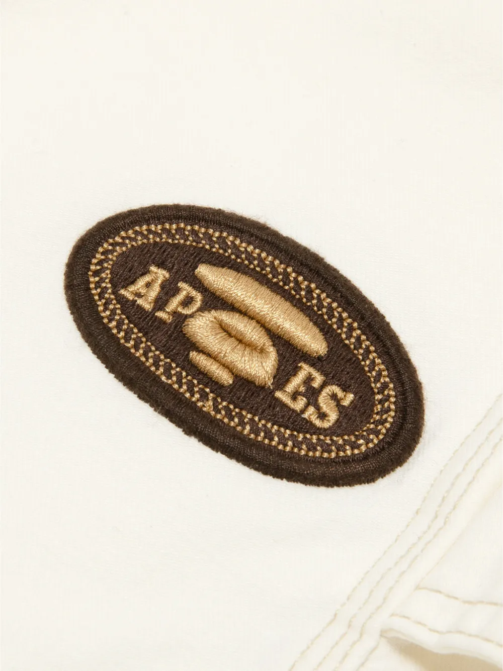 AAPE BY *A BATHING APE Broek met logopatch Beige
