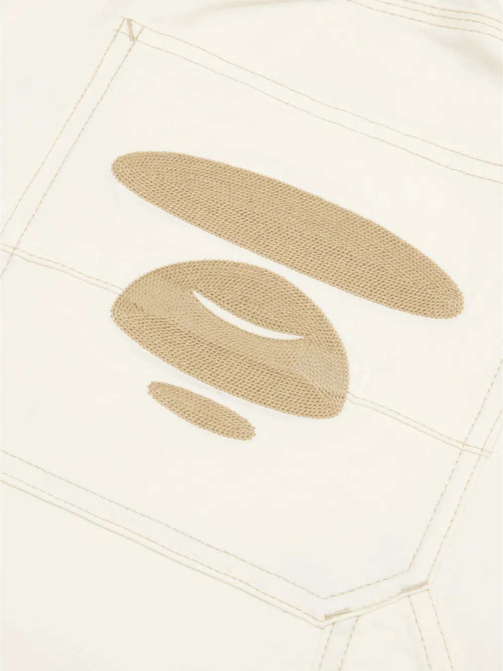 AAPE BY *A BATHING APE Broek met logopatch Beige