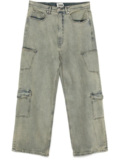 izzue jeans cargo con diseño ancho