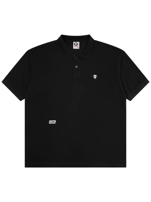AAPE BY *A BATHING APE® Cotton Polo Shirt Black FARFETCH PH