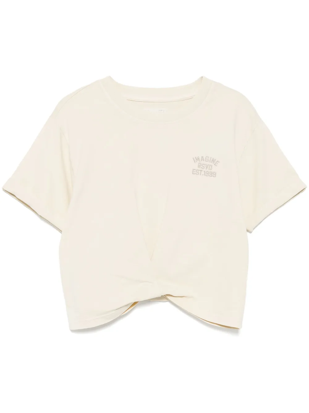 Izzue T-shirt met borduurwerk Beige