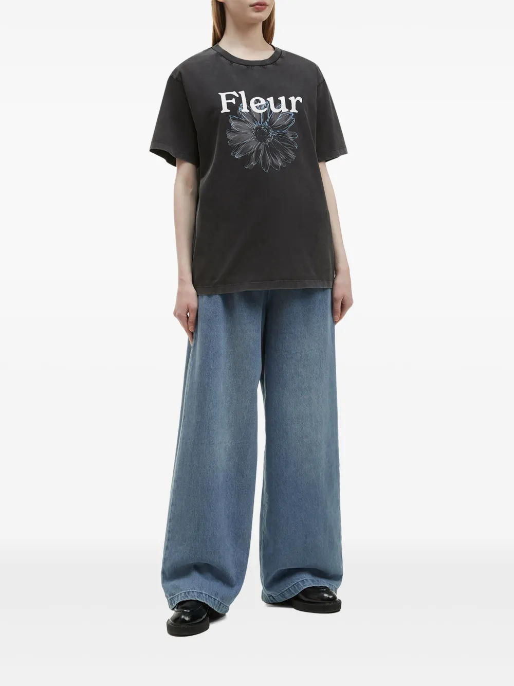 b+ab Jeans met wijde pijpen - Blauw