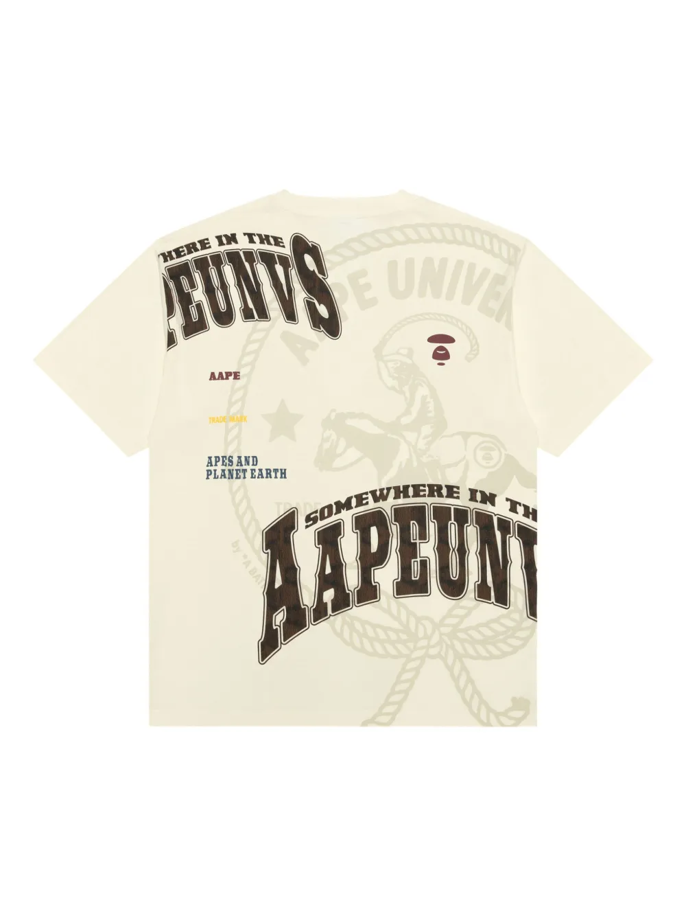 AAPE BY *A BATHING APE T-shirt met logoprint - Beige