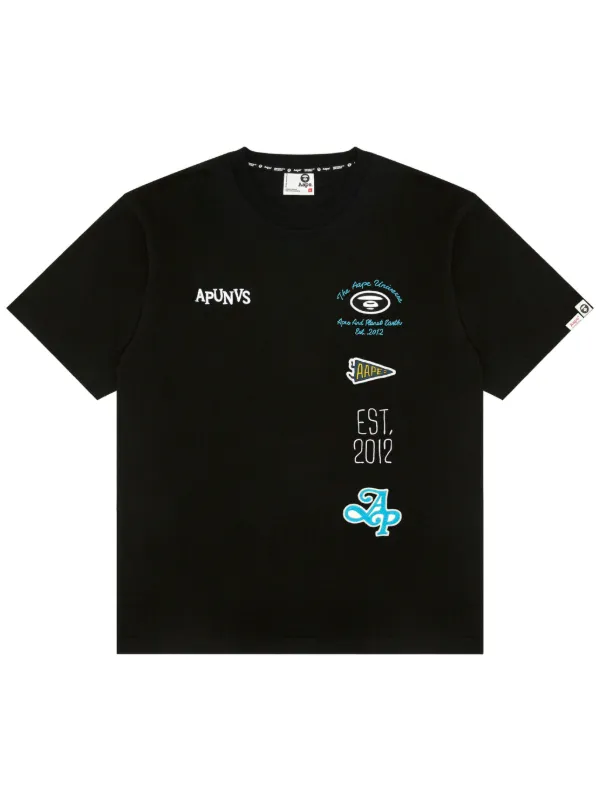 AAPE BY *A BATHING APE® text-print T-shirt Black FARFETCH IN