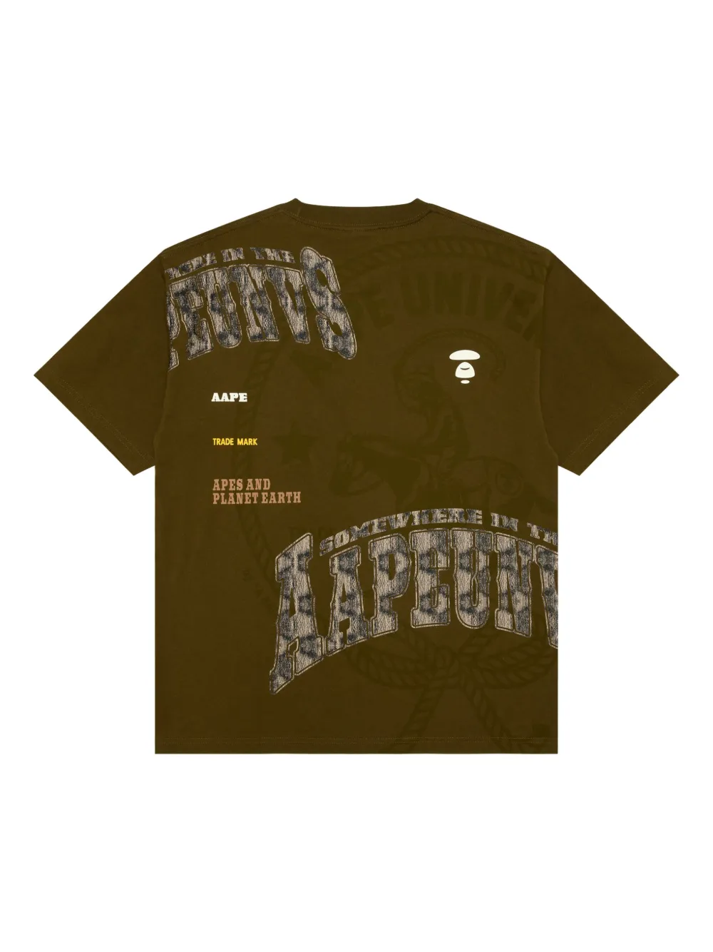 AAPE BY *A BATHING APE T-shirt met logoprint - Groen