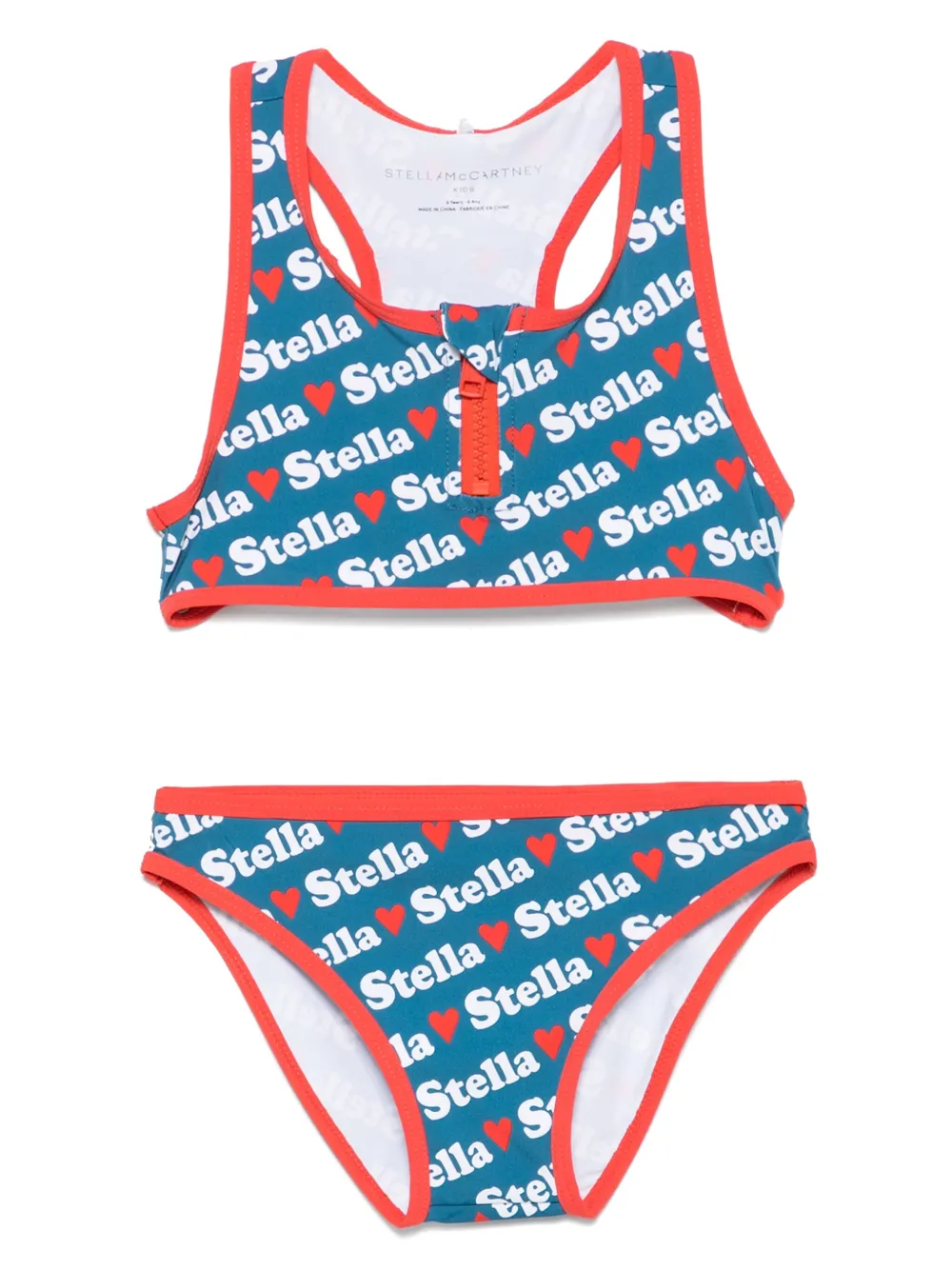 Stella McCartney Kids Bikini met logoprint Blauw