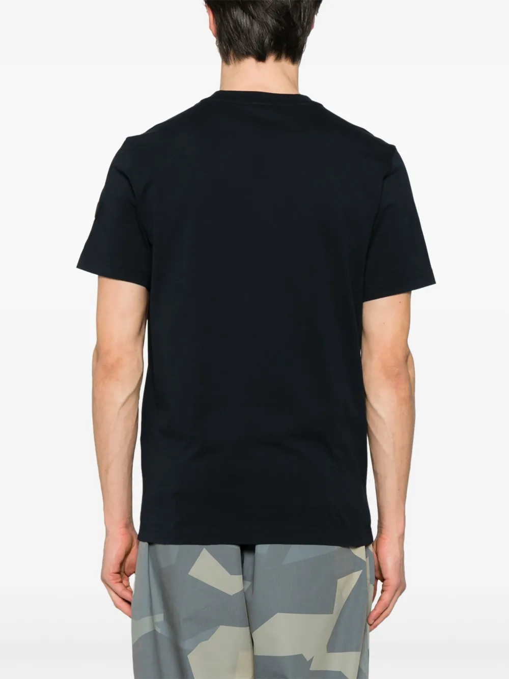 Moncler Midnight Graphic Print Crew Neck T-shirt In Blue