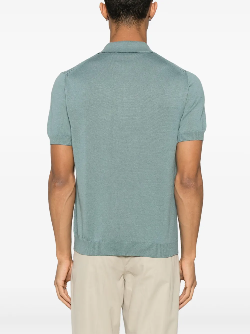Canali Poloshirt met textuur Groen