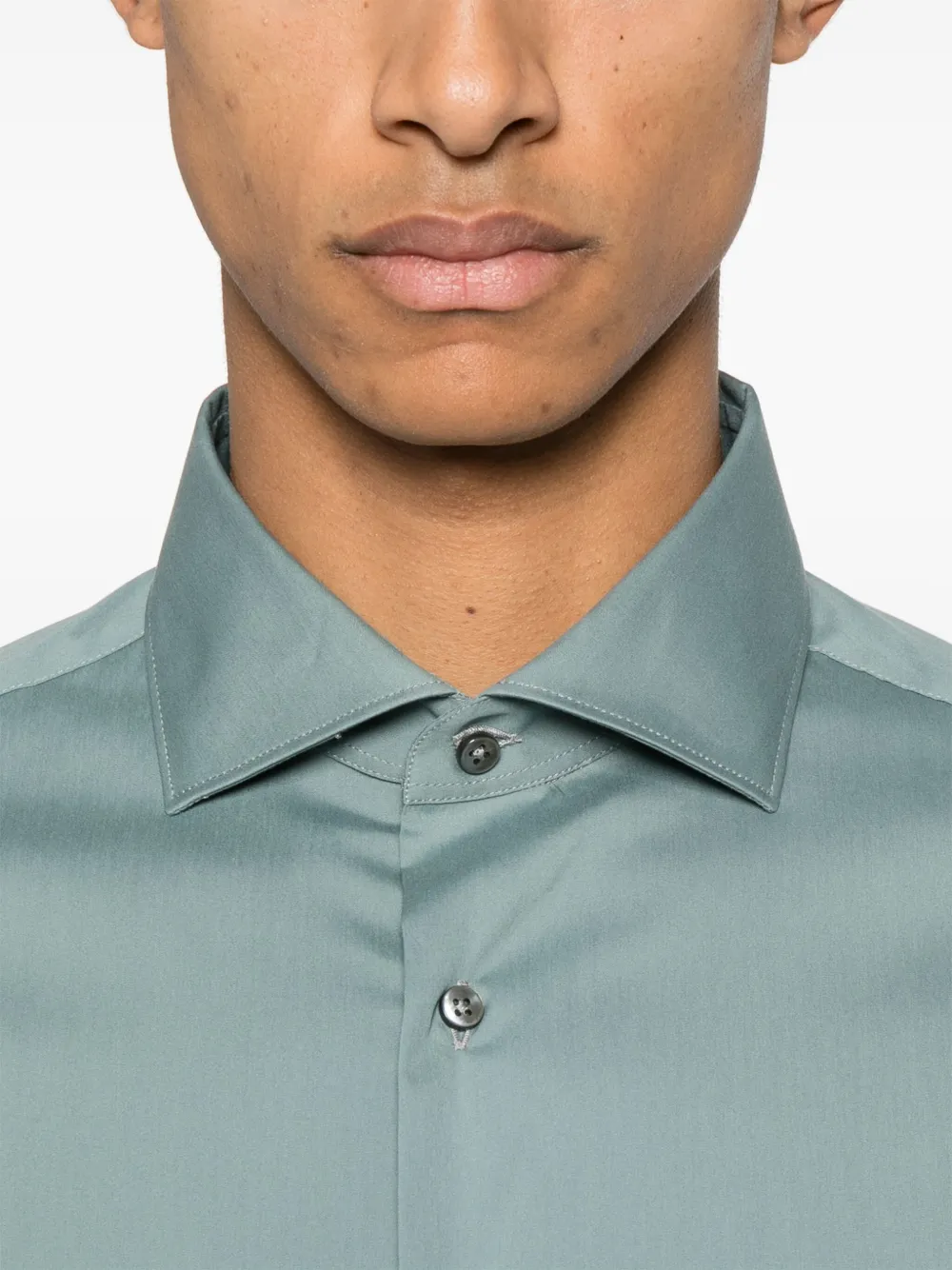 Canali Popeline overhemd Groen