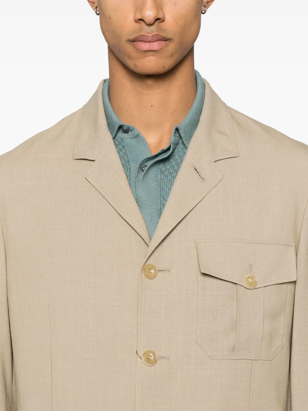 Canali Blazer met enkele rij knopen Beige