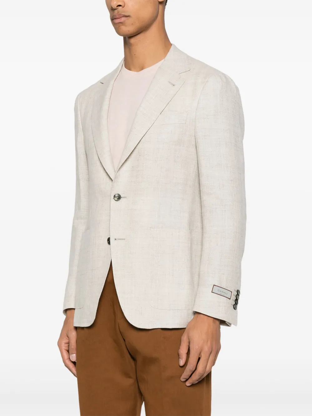 Canali Blazer met enkele rij knopen Beige