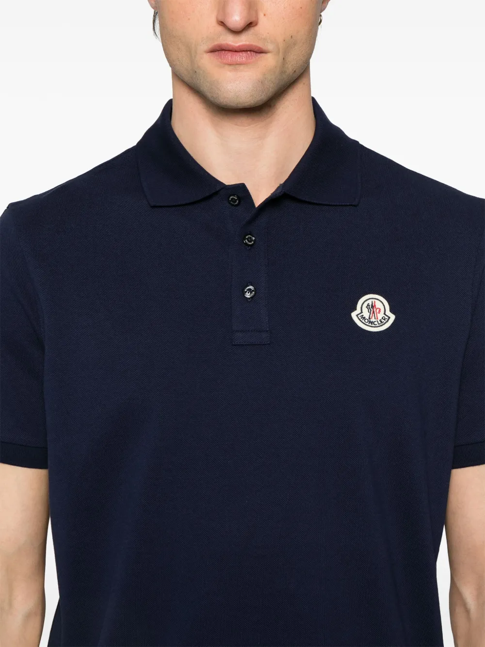 Moncler Effen poloshirt Blauw