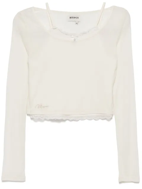 Musium Div. logo-embroidered top