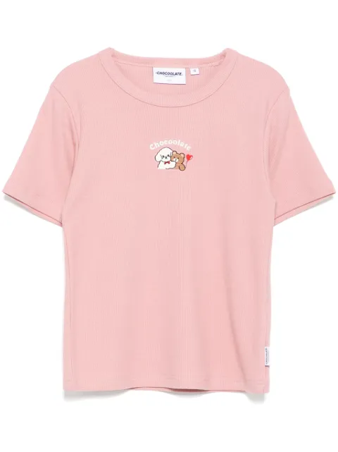 CHOCOOLATE logo-embroidered T-shirt
