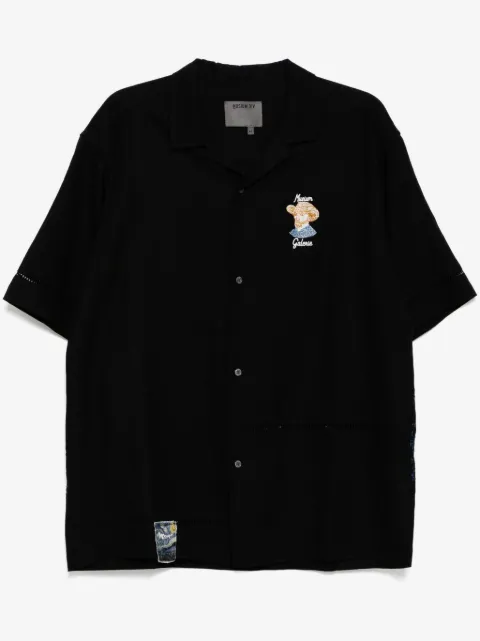 Musium Div. logo-embroidered shirt