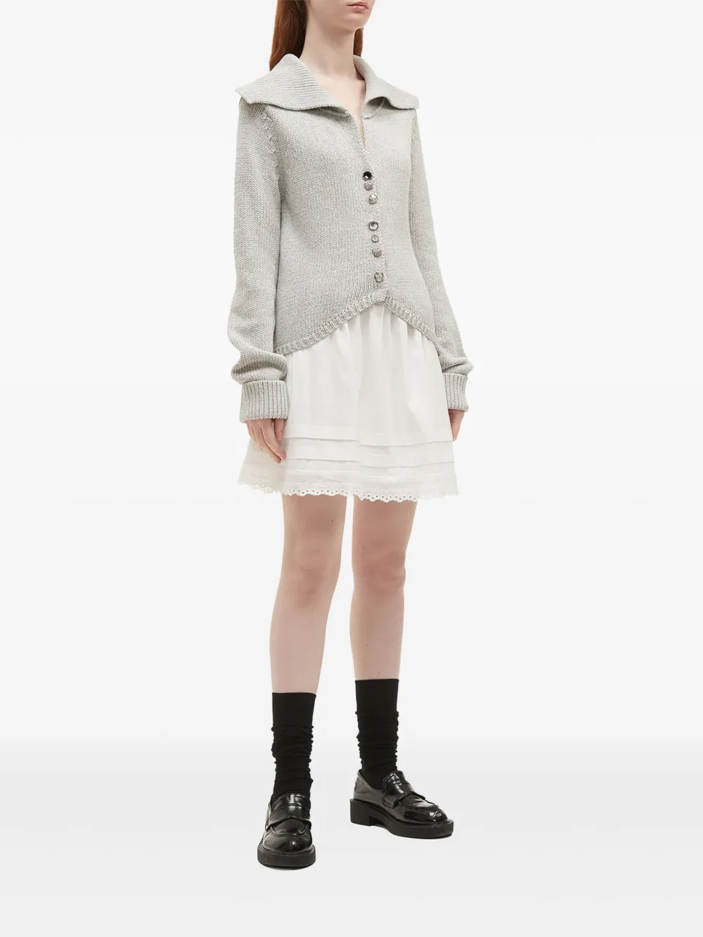 b+ab Vest met brede revers - Grijs